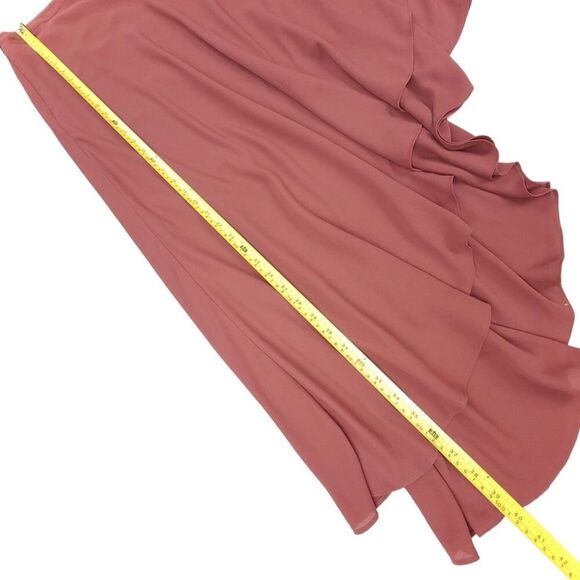 WHITE HOUSE BLACK MARKET Flowy Asymmetric Maxi Skirt Terra Rosa Lagenlook Boho - Picture 4 of 8